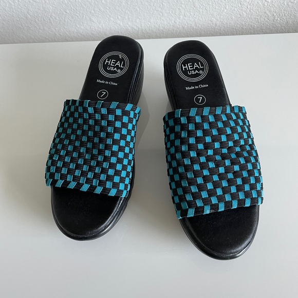 Vintage Shoes - Vintage Checkered Platform Sandals